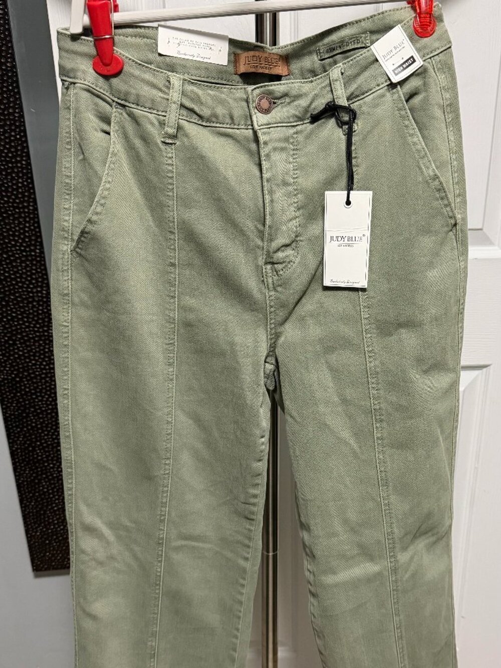 Judy Blue NWT Size 9 / 29 Sage Green High Waist Garment Dyed Jeans